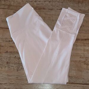Apana Cream Leggings with Mesh Accents